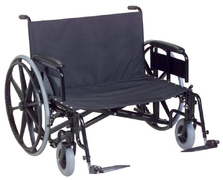 Graham-Field Bariatric Wheelchair Regency XL 2000 Heavy Duty Dual Axle Desk Length Arm Swing-Away Elevating Legrest Black Upholstery 32 Inch Seat Width Adult 700 lbs. Weight Capacity - Each - 67322030-EA