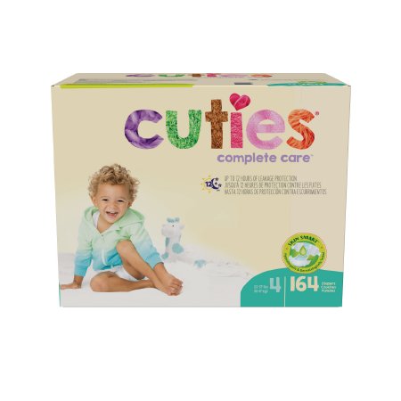 First Quality Unisex Baby Diaper Cuties® Complete Care Size 4 Disposable Heavy Absorbency - Case of 164 - CCC14-CS