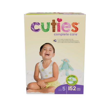 First Quality Unisex Baby Diaper Cuties® Complete Care Size 5 Disposable Heavy Absorbency - Case of 152 - CCC15-CS