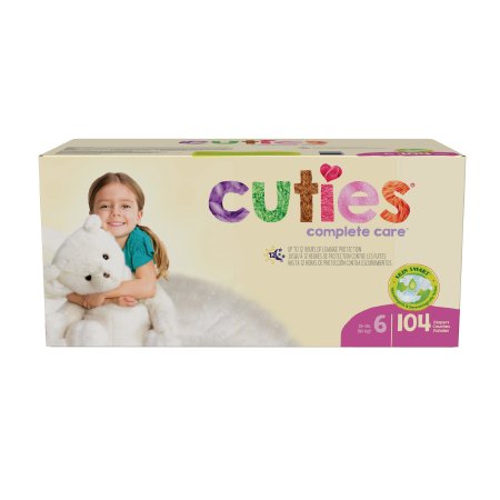 First Quality Unisex Baby Diaper Cuties® Complete Care Size 6 Disposable Heavy Absorbency - Case of 104 - CCC16-CS