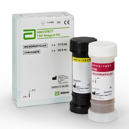 Abbott Immunoassay Reagent Architect™ Reproductive Endocrinology Assay Follicle Stimulating Hormone (FSH) For Architect i Systems 500 Tests R1: 1 X 27 mL, R2: 1 X 26.3 mL - Each - 07K7535-EA