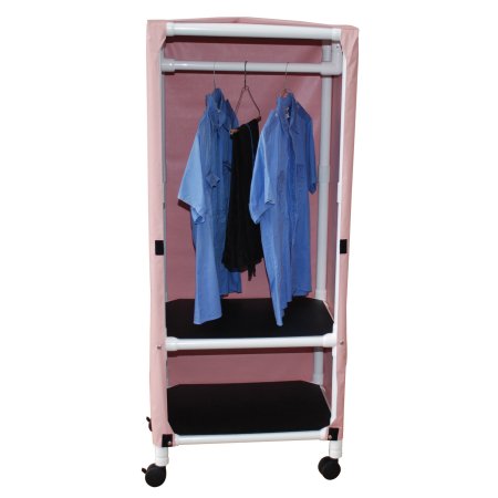 MJM International Linen Cart with Cover 4 Shelves 150 lbs. per Shelf Weight Capacity PVC 4 Inch Twin Casters - Each - 345-4C-4-EA