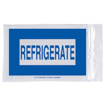 Action Health Reclosable Refrigerate Bag 4 X 6 Inch Plastic Clear / Blue Zipper Closure - Case of 1000 - 85251040654-CS