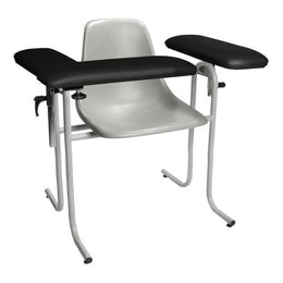 McKesson Blood Drawing Chair McKesson 1 Straight Arm / 1 Flip Up Arm Black - Each - 4384F-BLK-EA