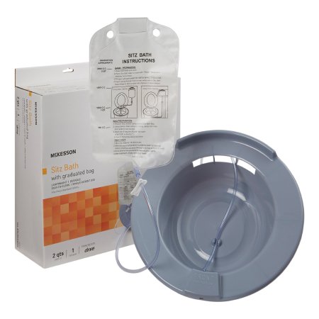 McKesson Sitz Bath McKesson Round Gray Plastic 2000 mL Bag Graduated, 500 mL Increments up to 2000 mL - Case of 6 - 146-RTLPC23234-CS