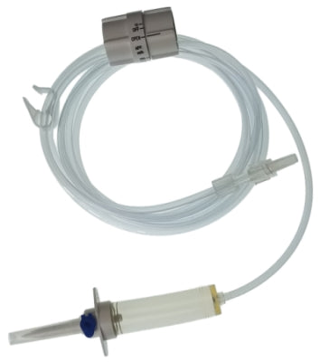Progressive Medical Primary IV Administration Set Insfuseline® Gravity Without Ports 20 Drops / mL Drip Rate 15 Micron Filter 100 Inch Tubing Solution - Box of 50 - PMIFR100-BX