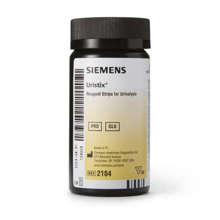 Siemens Reagent Test Strip Uristix® Glucose, Protein For Visual Read 100 per Bottle - Each - 10339520-EA