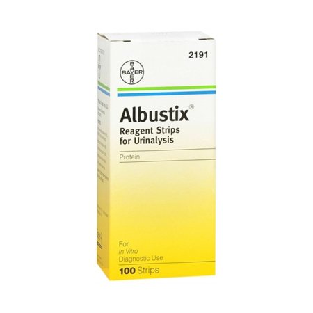 Siemens Reagent Test Strip Albustix® Urinalysis Protein 100 Tests 100 per Bottle - Case of 12 - 10333485-CS