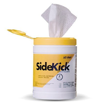 Stryker Medical SideKick™ Surface Disinfectant Cleaner Premoistened Alcohol Based Manual Pull Wipe 100 Count Canister Scented NonSterile - Case of 12 - 2060000001-CS