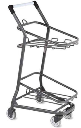 Market Lab Inc Double Basket Cart Market Lab Powder Coated Steel 19-1/2 X 21-3/4 X 41-1/4 Inch Red / Blue - Each - 0989-EA