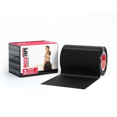 Patterson Medical Supply Kinesiology Tape Rock Tape® Extra Sticky Black 4 Inch X 5 Yard Cotton / Nylon NonSterile - Roll of 1 - 081679075-RL