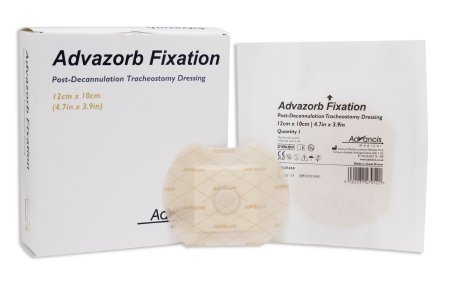 Mediusa Foam Dressing Advazorb® Fixation 4-1/2 X 4 Inch With Border Waterproof Backing Silicone Face and Border Tracheostomy Sterile - Box of 10 - CR4341-BX