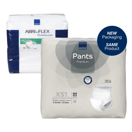 Abena North America Unisex Adult Absorbent Underwear Abri-Flex™ Premium XS1 X-Small Disposable Moderate Absorbency - Bag of 24 - 1000003163-BG