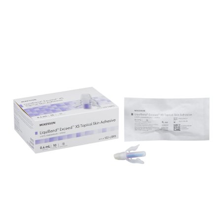 McKesson Skin Adhesive McKesson LiquiBand® Exceed™ 0.4 mL Liquid Dome Applicator Tip 2-Octyl Cyanoacrylate - Box of 10 - 122-LBXS-BX