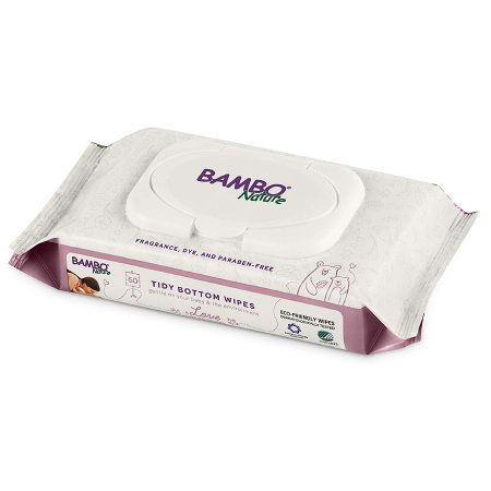 Abena North America Baby Wipe Bambo® Nature Tidy Bottom Soft Pack Water / Glycerin / Sodium Laureth-11 Carboxylate Unscented 50 Count - Pack of 50 - 114809-PK