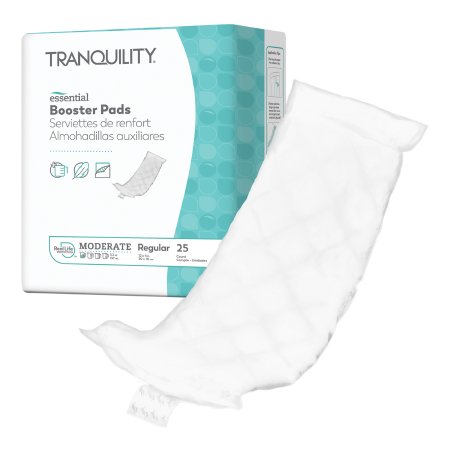 Principle Business Enterprises Booster Pad Tranquility® Essential 4 X 12 Inch Moderate Absorbency Superabsorbant Core Regular - Bag of 25 - 19244-BG