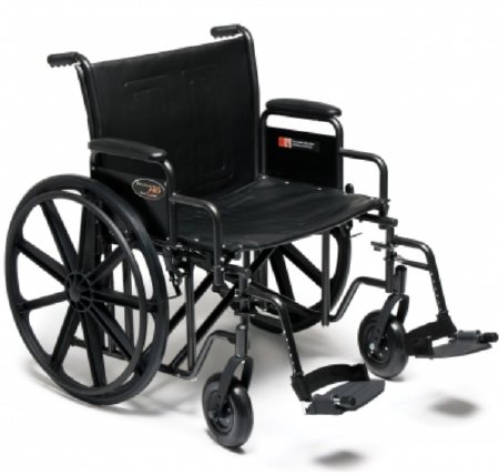 Graham-Field Bariatric Wheelchair Traveler® HD Heavy Duty Dual Axle Full Length Arm Swing-Away Footrest Black Upholstery 20 Inch Seat Width Adult 500 lbs. Weight Capacity - Each - 3G010340-EA