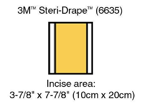 3M Surgical Drape 3M™Ioban™2 Antimicrobial Incise Drape 3-7/8 W X 7-7/8 L Inch Sterile - Case of 40 - 6635-CS
