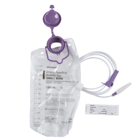 McKesson Gravity Feeding Bag Set with ENFit™ Connector McKesson 1200 mL - Case of 30 - 16-702500-CS