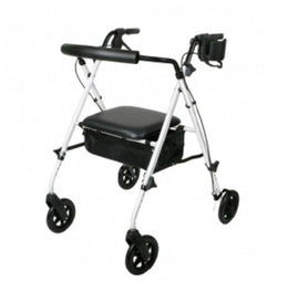 Medline 4 Wheel Rollator Luxe White Adjustable Height / Lightweight / Wide / Folding - Each - MDS86835W-EA