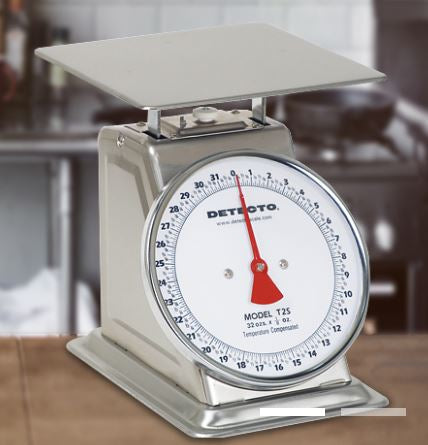 Detecto Scale Food / Lab Scale T Series Dial Display 55 lbs. Capacity White Analog - Each - T-25-KP-EA