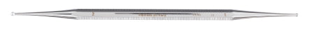 McKesson Excavator Curette McKesson Argent™ 5-1/2 Inch Length Double-ended Solid Octagon Handle 1.5 mm Tip / 2 mm Tip Straight Fenestrated Round Cup Tip - Each - 43-1-5812-EA