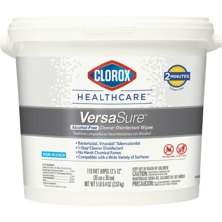 The Clorox Company Clorox Healthcare® VersaSure™ Surface Disinfectant Cleaner Premoistened Quaternary Based Manual Pull Wipe 110 Count Pail Scented NonSterile - Case of 2 - 31759-CS