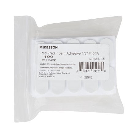McKesson Protective Pad McKesson Pedi-Pad Size 101-A Adhesive Foot - Pack of 100 - 30126-PK