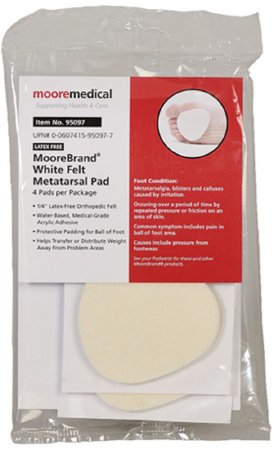 McKesson Metatarsal Cushion McKesson Pedi-Pads Size 106-L Adhesive - Case of 192 - 95097-CS