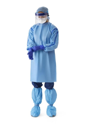 Medline Chemotherapy Procedure Gown X-Large Blue NonSterile ASTM F739-12 Disposable - Case of 30 - NON25457XL-CS