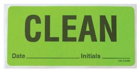 Market Lab Inc Pre-Printed Label Advisory Label Fluorescent Green Paper CLEAN Date_____Initial_________ Black 1.8 X 4 Inch - Roll of 1 - 13436-RL