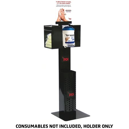 Professional Disposables Dispenser Stand PDI Black Manual Floor Stand - Each - P013700-EA