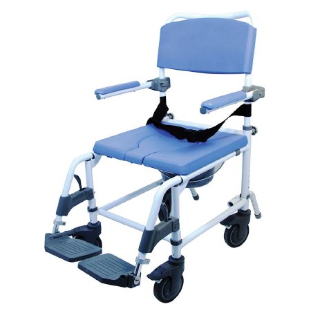 Alimed Commode / Shower Chair Healthline® EZee Life Flip-Back Arms Aluminum Frame With Backrest 22 Inch Seat Width 440 lbs. Weight Capacity - Each - 713423-EA