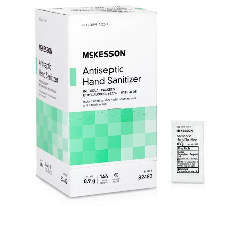 McKesson Hand Sanitizer with Aloe McKesson 0.9 Gram Ethyl Alcohol Gel Individual Packet - Case of 1728 - 82482-CS