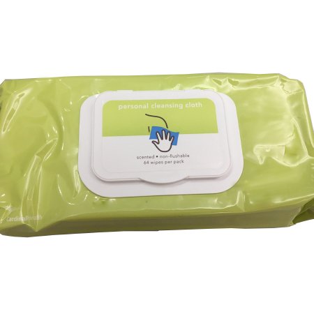 Cardinal Rinse-Free Personal Wipe Cardinal Health™ Soft Pack Water / Propylene Glycol / Aloe Scented 64 Count - Case of 768 - 2AWS-64-CS