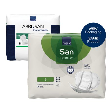 Abena North America Incontinence Liner Abri-San™ Premium 28 Inch Length Moderate Absorbency Fluff / Polymer Core Level 9 - Case of 100 - 9384-CS
