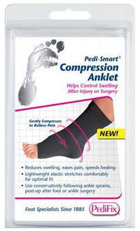 Pedifix Compression Sleeve Pedi-Smart® Size 4 Black Ankle - Pack of 1 - 6021-#4-PK