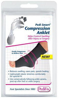 Pedifix Compression Sleeve Pedi-Smart® Size 6 Black Ankle - Pack of 1 - 6021-#6-PK