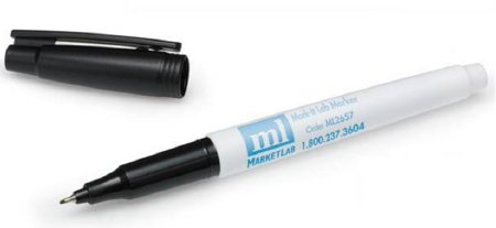 Market Lab Inc Lab Marker Mark-It Black Cap - Pack of 12 - 2657-PK