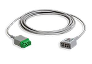 GE Healthcare ECG Cable 3/5 Lead Connector AHA, 3.6m / 12 Foot For use with ECG Monitors - Each - 2106305-001-EA