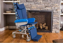 Med-Mizer Reclining Wheelchair Flex Tilt Steel Frame 350 lbs. Weight Capacity Blue Upholstery - Each - FT24-EA