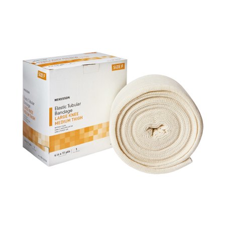 McKesson Elastic Tubular Support Bandage McKesson Spandagrip™ 4 Inch X 11 Yard Large Knee / Medium thigh Pull On Natural NonSterile Size F Standard Compression - Case of 12 - 182-13115F-CS