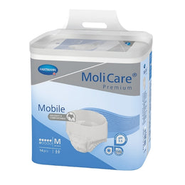 Hartmann Unisex Adult Absorbent Underwear MoliCare® Premium Mobile 6D Pull On with Tear Away Seams Medium Disposable Moderate Absorbency - Bag of 14 - 915832-BG
