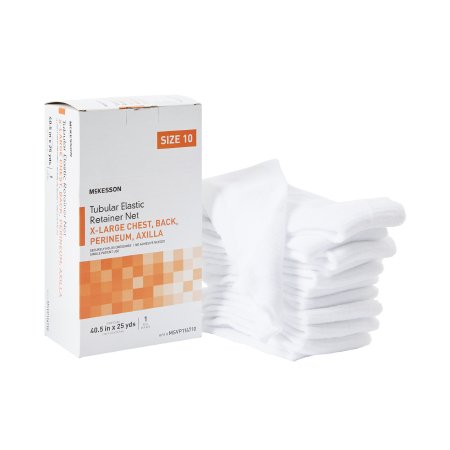 McKesson Elastic Net Retainer Dressing McKesson Tubular Elastic 40-1/2 Inch X 25 Yard (102.9 cm X 22.9 m) Size 10 White X-Large Chest / Back / Perineum / Axilla NonSterile - Box of 1 - MSVP114710-BX
