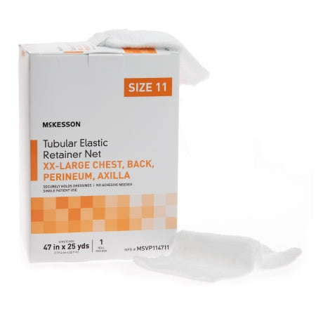McKesson Elastic Net Retainer Dressing McKesson Tubular Elastic 47 Inch X 25 Yard (119.4 cm X 22.9 m) Size 11 White 2X-Large Chest / Back / Perineum / Axilla NonSterile - Box of 1 - MSVP114711-BX