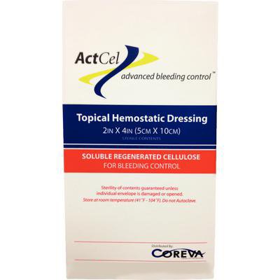 Coreva Health Science LLC Hemostatic Dressing ActCel® 2 X 4 Inch Sterile - Case of 480 - HG020024-CS