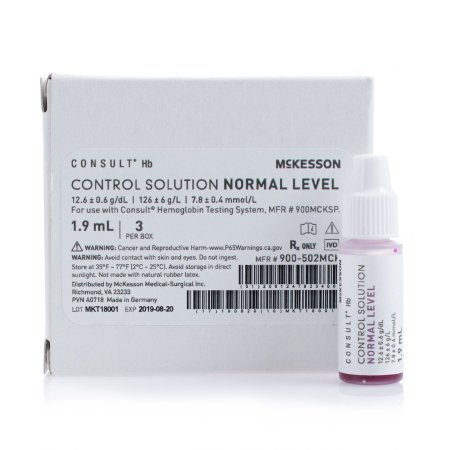McKesson Control Consult™ Hb Hemoglobin Normal Level 3 X 1.9 mL - Box of 3 - 900-502MCK-BX