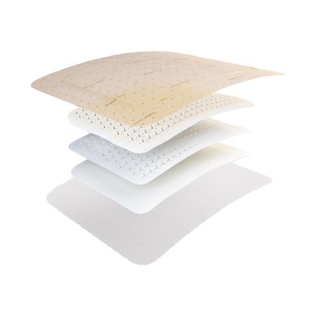 Molnlycke Foam Dressing Mepilex® Border Flex 6 X 6 Inch With Border Film Backing Silicone Adhesive Square Sterile - Each - 595400-EA