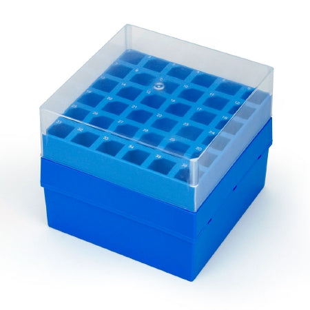 Globe Scientific Storage Box Blue / Clear Polypropylene - Case of 4 - 3058-CS