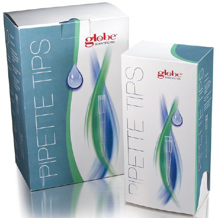 Globe Scientific Pipette Tip 100 to 1,300 ÂµL Graduated NonSterile - Case of 576 - 151158R-96-CS